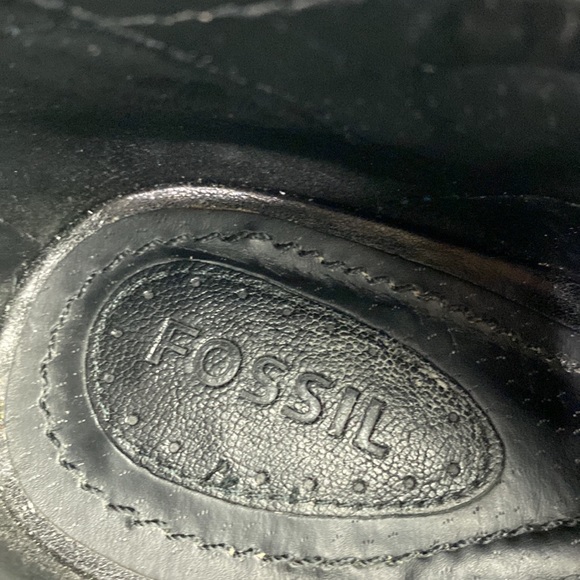 FOSSIL Black Leather & Suede Back Zip Up High Heels - Picture 11 of 17